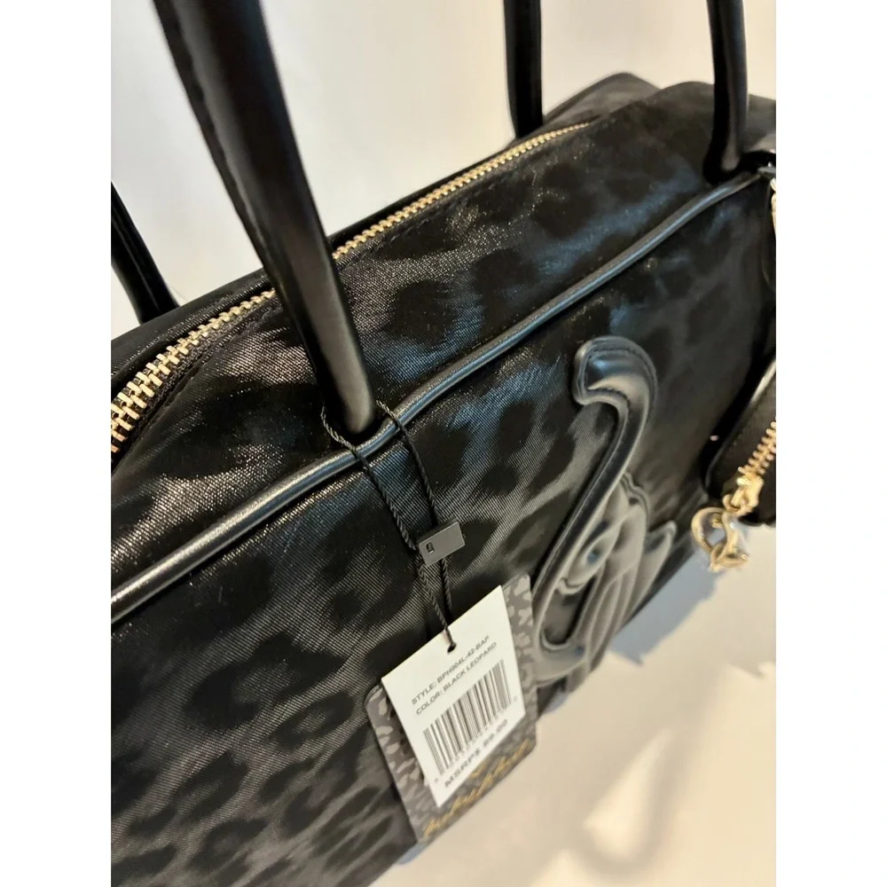 BABY PHAT~ Black Leopard Print Satchel Bag With Coin Purse~ NWT
